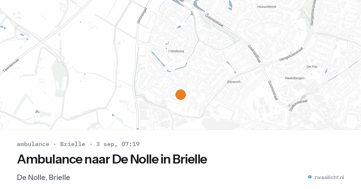 Ambulance naar De Nolle in Brielle — 3 sep 2026