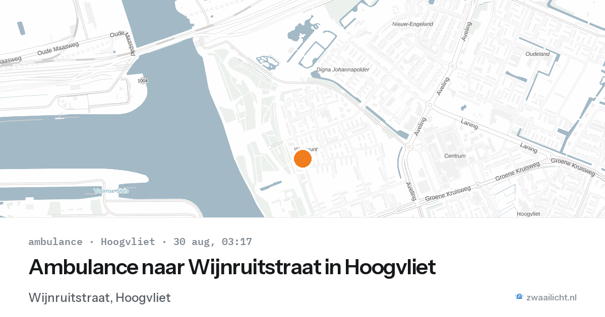 Ambulance naar Wijnruitstraat in Hoogvliet — 30 aug 2026