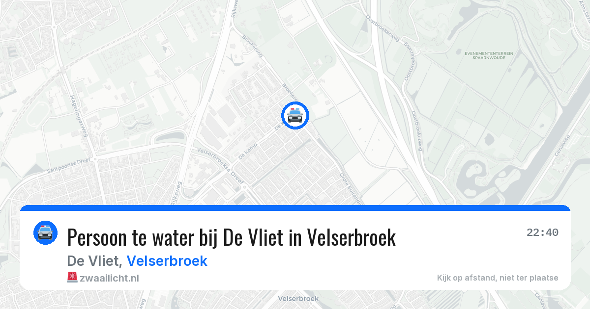 Persoon te water bij De Vliet in Velserbroek — 30 jun 2026