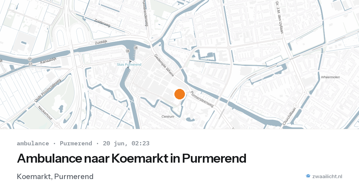 Ambulance naar Koemarkt in Purmerend — 20 jun 2026