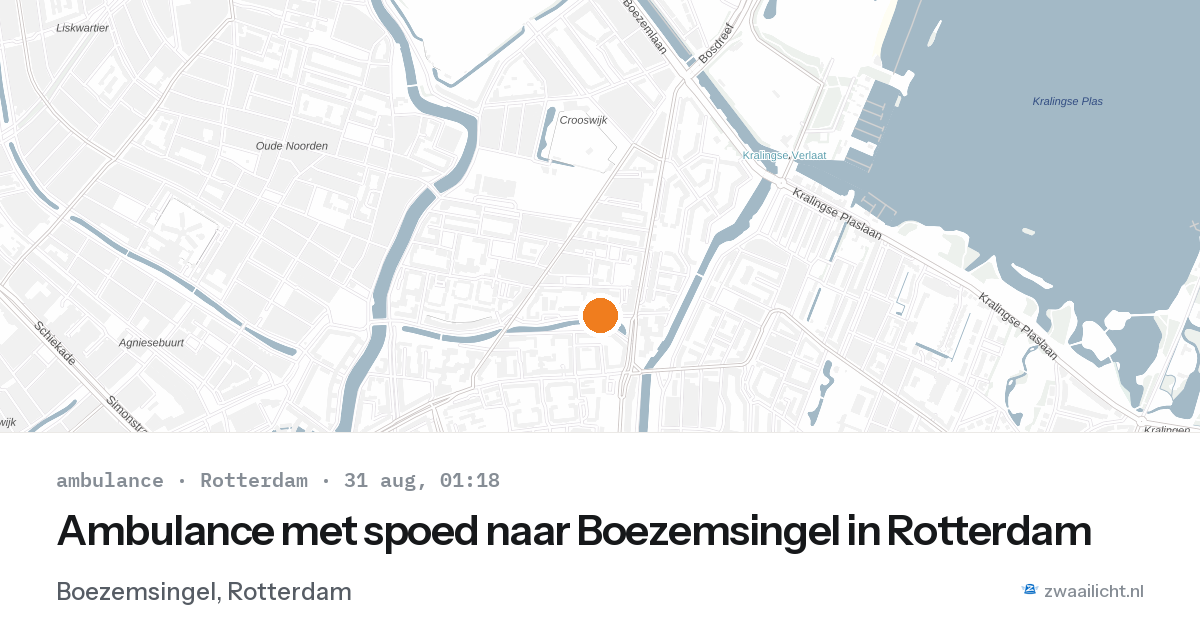 Ambulance met spoed naar Boezemsingel in Rotterdam — 30 aug 2026