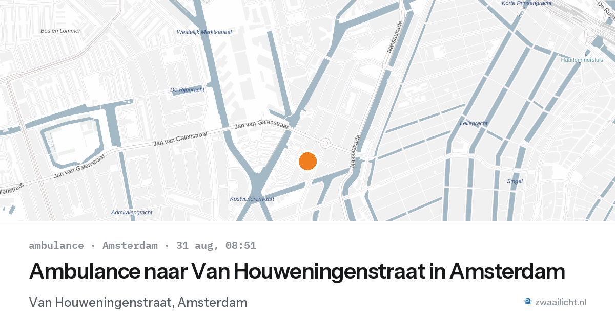 Ambulance naar Van Houweningenstraat in Amsterdam — 31 aug 2026