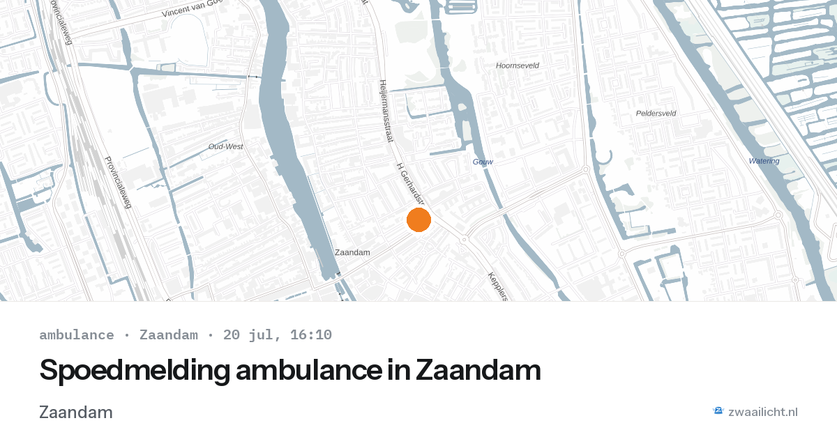 Spoedmelding ambulance in Zaandam — 20 jul 2026