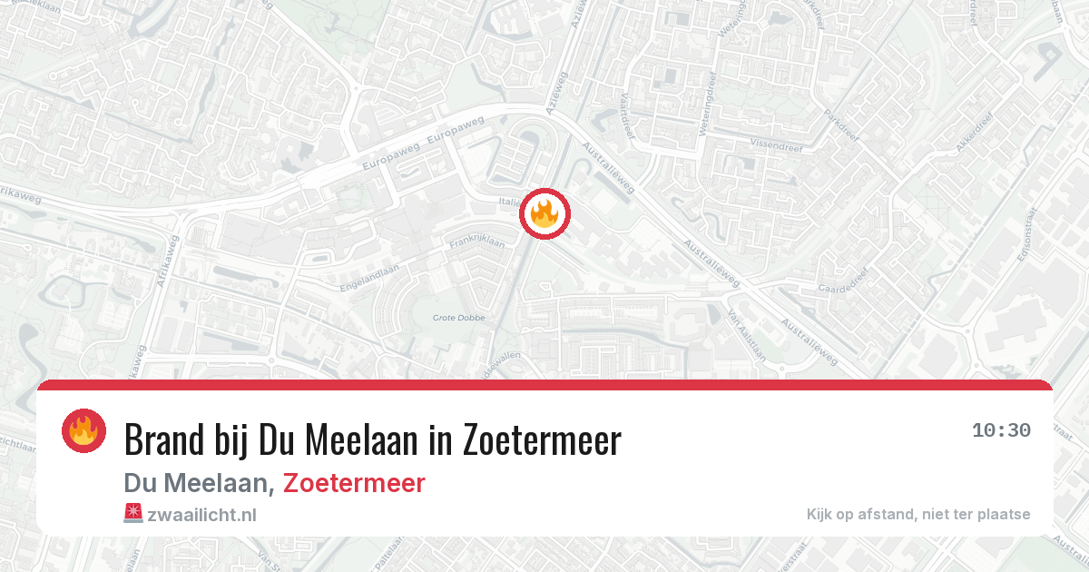 Brand bij Du Meelaan in Zoetermeer — 30 mei 2026
