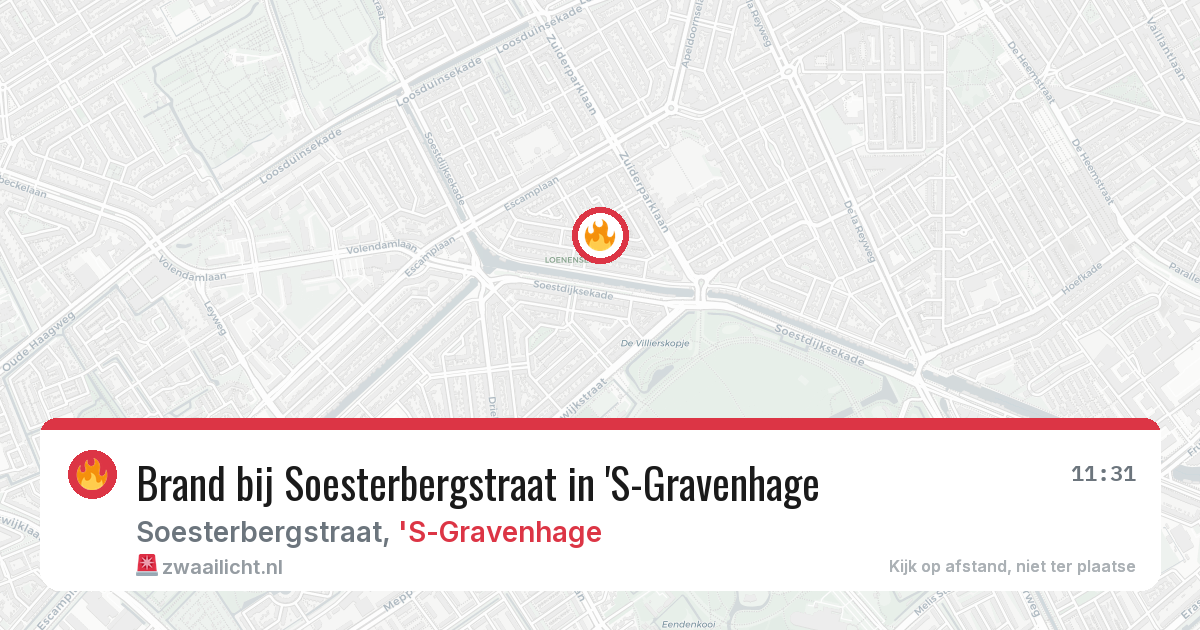 Brand bij Soesterbergstraat in 'S-Gravenhage — 27 jun 2026