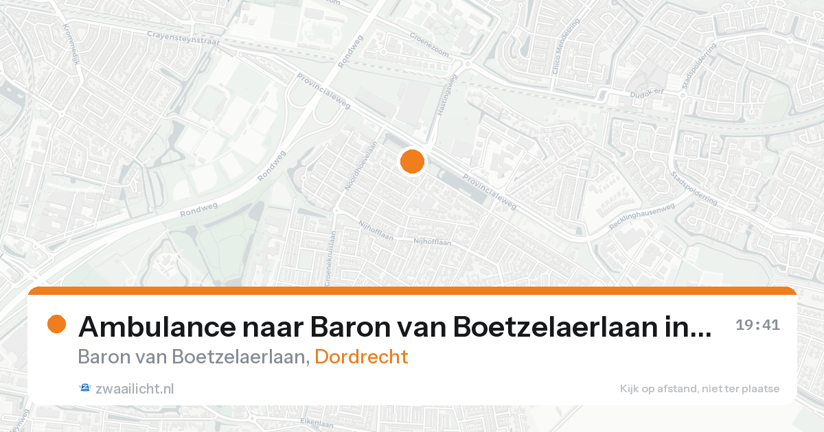 Ambulance naar Baron van Boetzelaerlaan in Dordrecht — 24 aug 2026