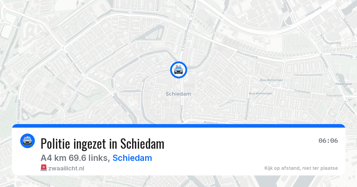 Politie ingezet in Schiedam — 4 apr 2026 | 🚨 Zwaailicht.nl