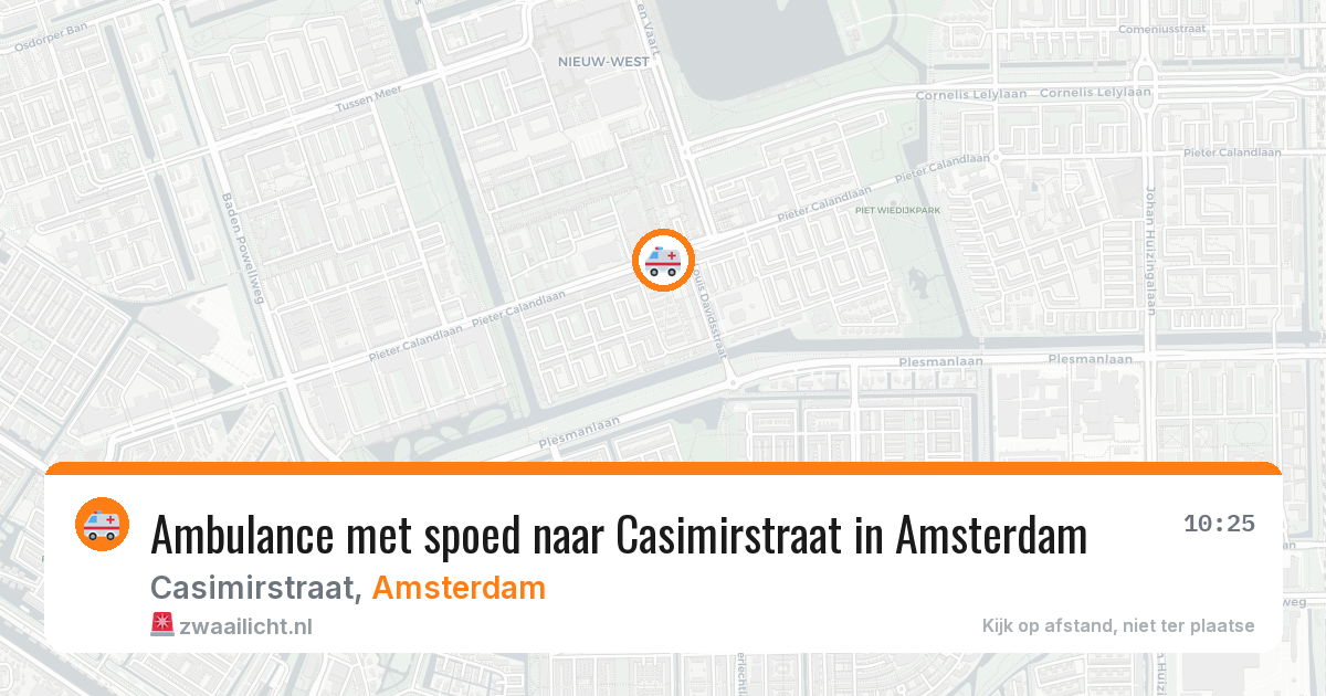 Ambulance met spoed naar Casimirstraat in Amsterdam — 2 aug 2026