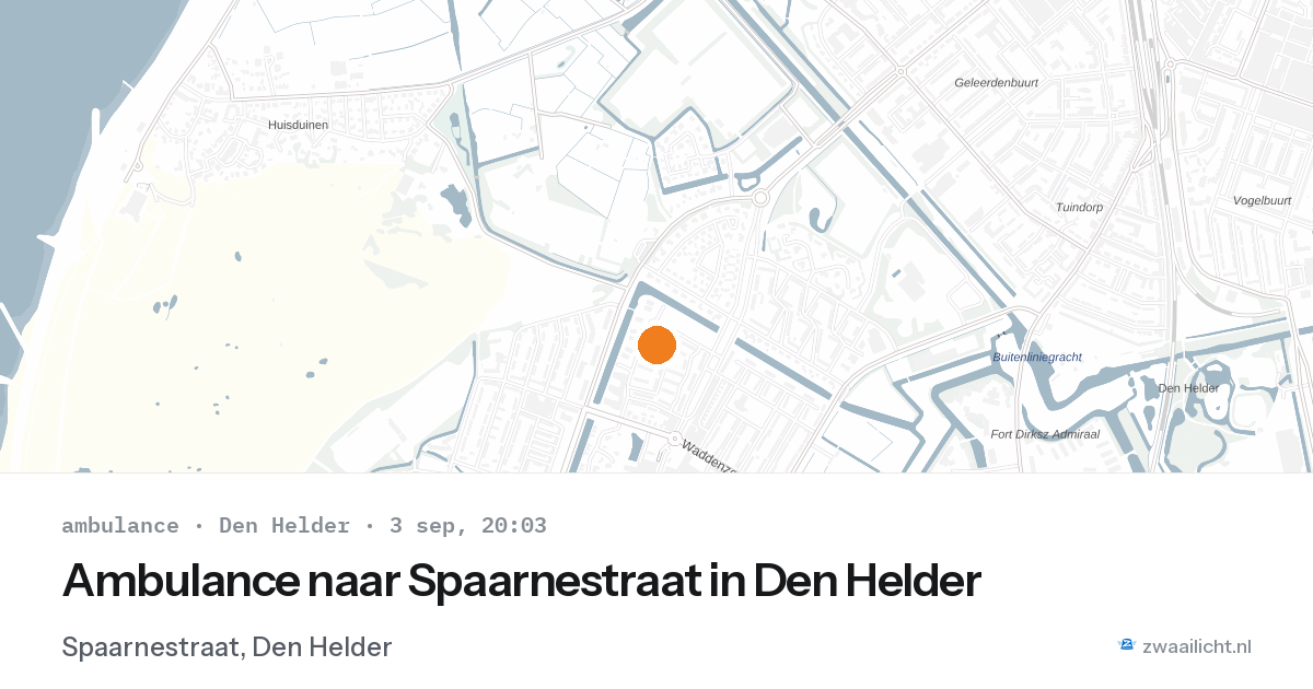 Ambulance naar Spaarnestraat in Den Helder — 3 sep 2026