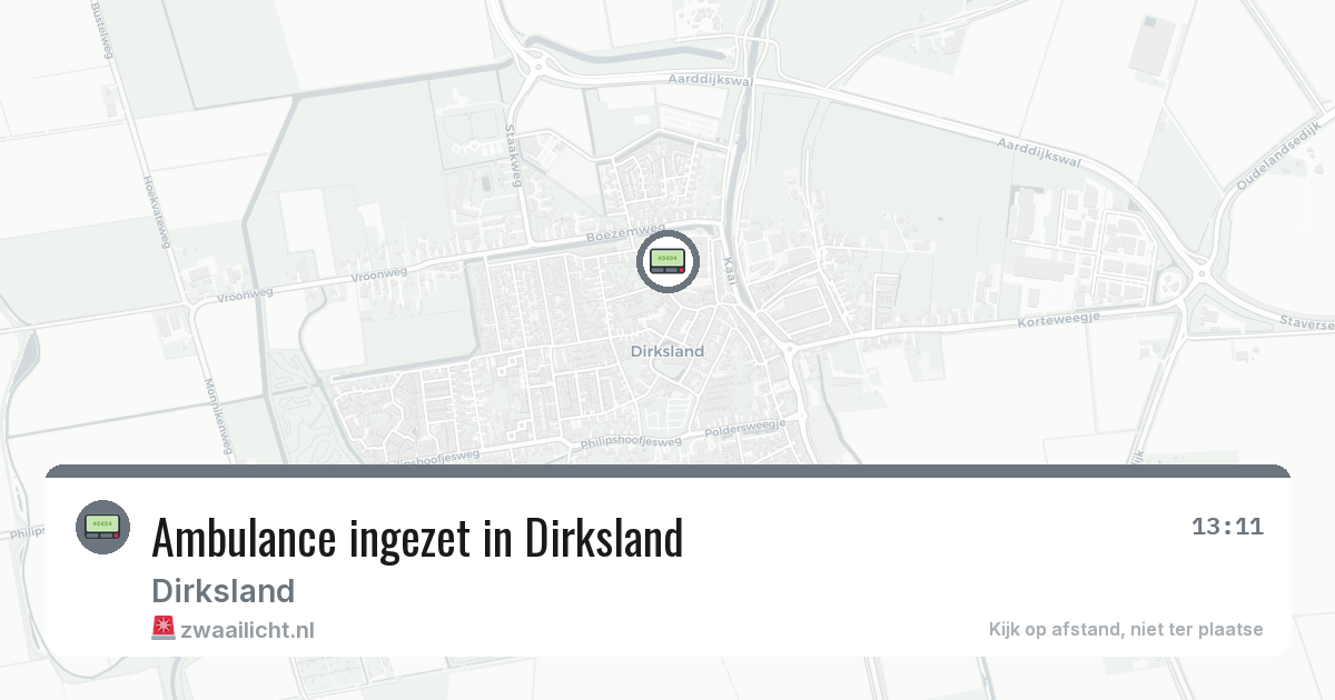 Ambulance ingezet in Dirksland — 11 apr 2026