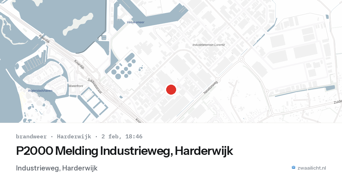 P2000 Melding Industrieweg, Harderwijk — 2 feb 2026