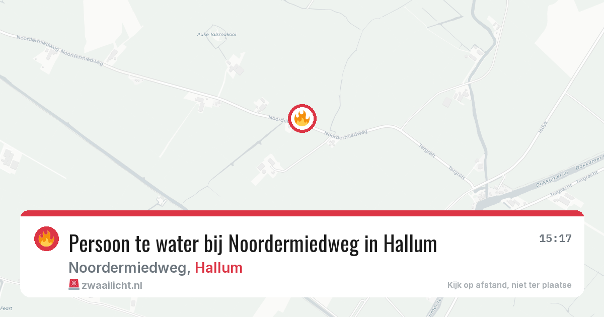 Persoon te water bij Noordermiedweg in Hallum — 30 jul 2026