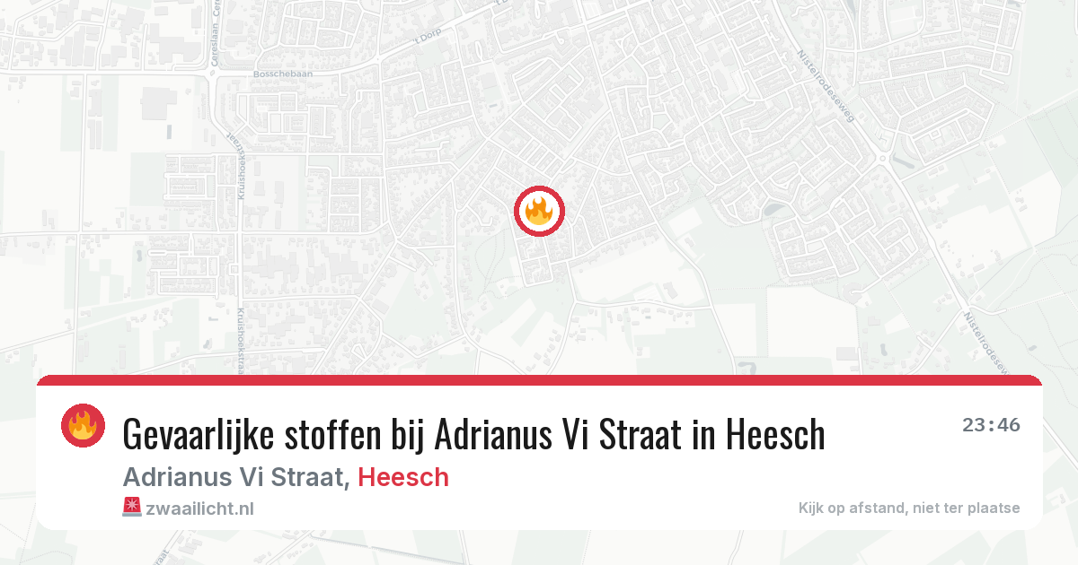 Gevaarlijke stoffen bij Adrianus Vi Straat in Heesch — 27 mrt 2026