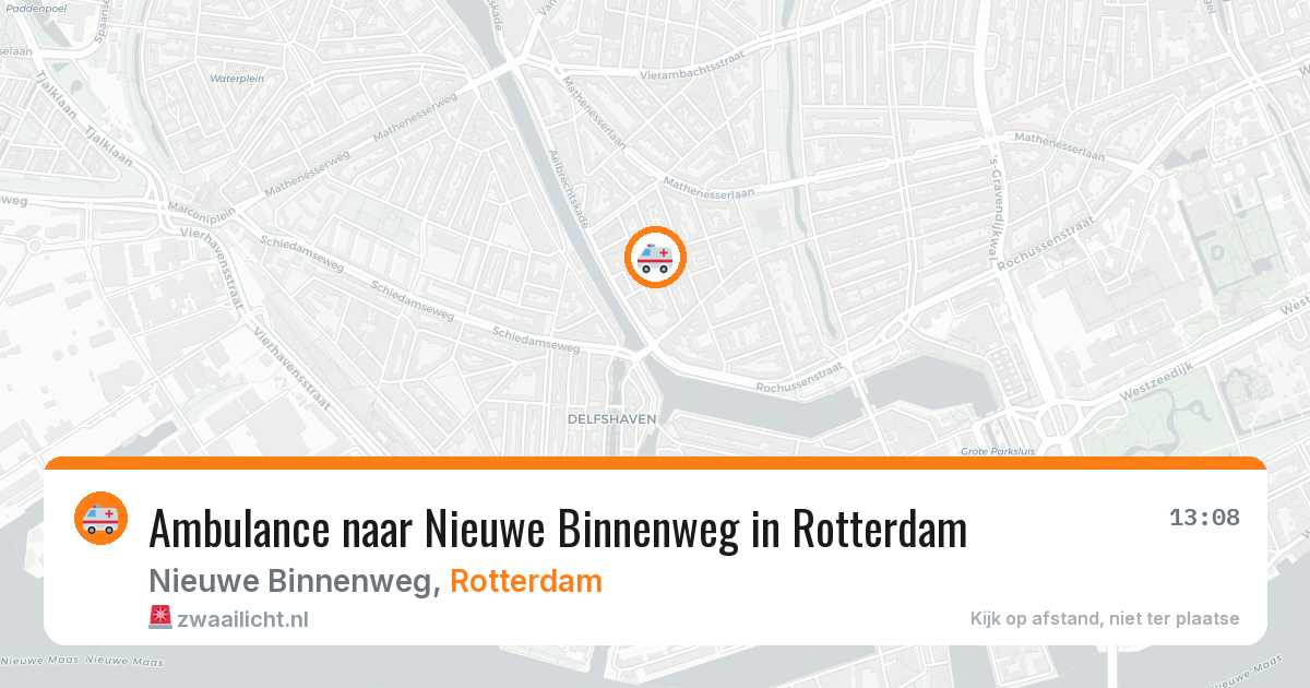 Ambulance naar Nieuwe Binnenweg in Rotterdam — 16 mrt 2026