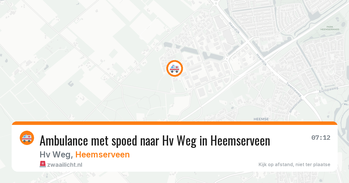 Ambulance met spoed naar Hv Weg in Heemserveen — 11 jun 2026