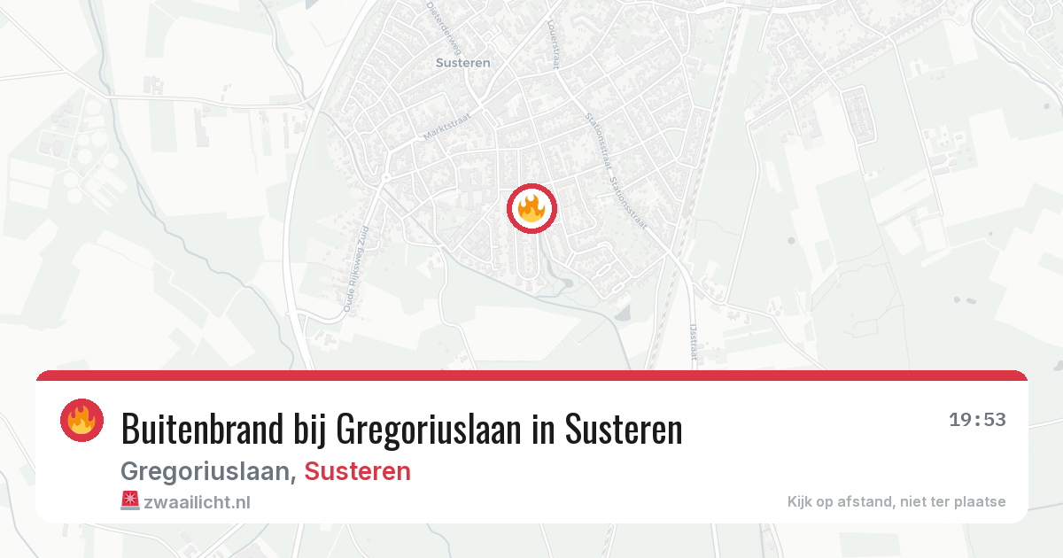 Buitenbrand bij Gregoriuslaan in Susteren — 10 jul 2026