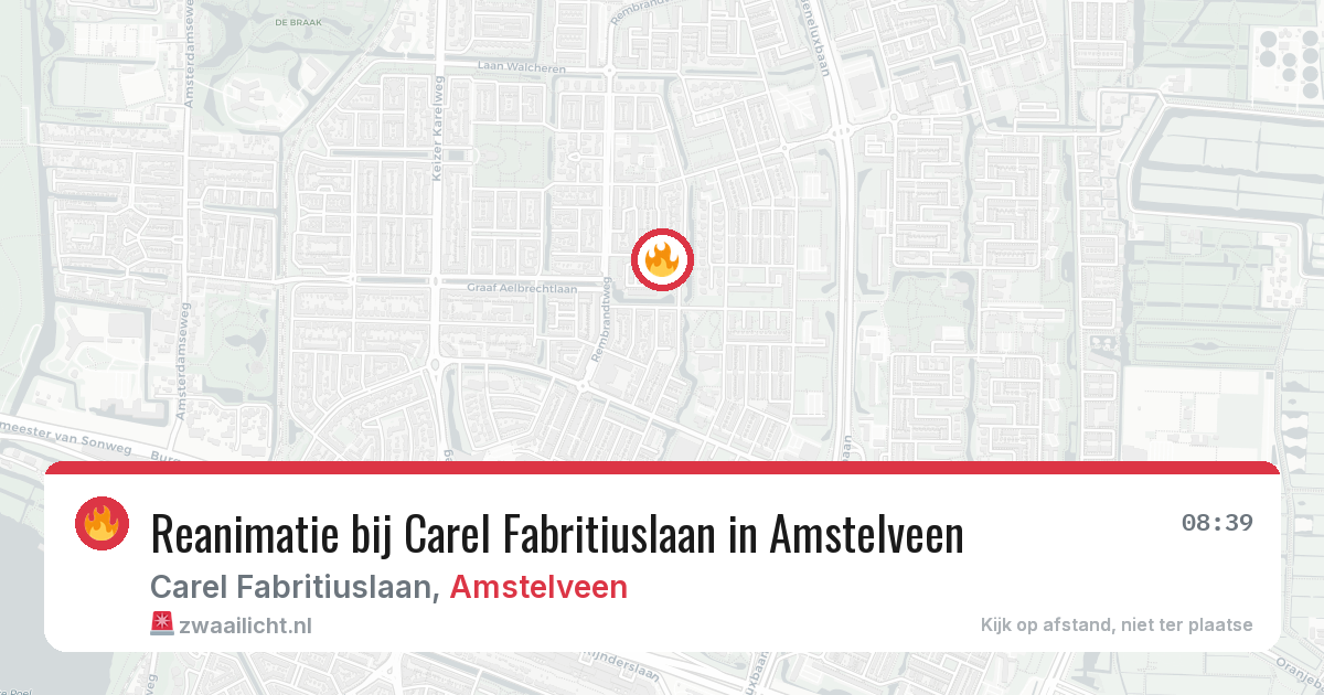 Reanimatie bij Carel Fabritiuslaan in Amstelveen — 18 apr 2026