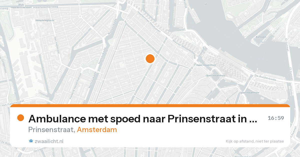 Ambulance met spoed naar Prinsenstraat in Amsterdam — 20 aug 2026