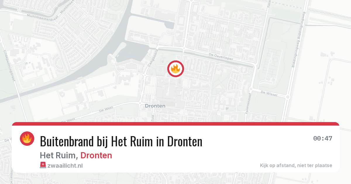 Buitenbrand bij Het Ruim in Dronten — 4 jul 2026