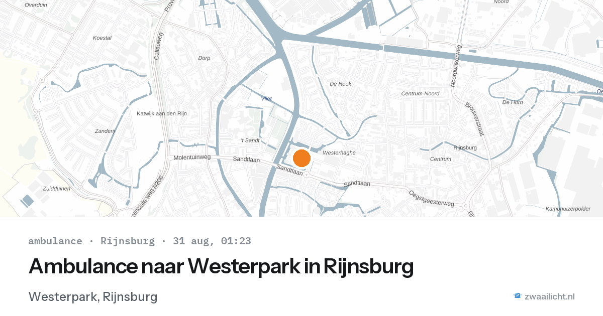 Ambulance naar Westerpark in Rijnsburg — 30 aug 2026