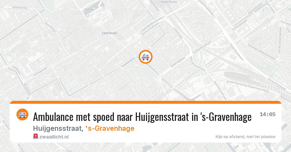 Ambulance met spoed naar Huijgensstraat in 's-Gravenhage — 12 aug 2026