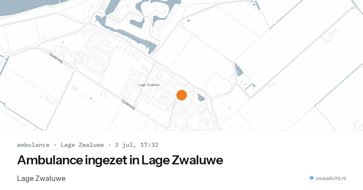 Ambulance ingezet in Lage Zwaluwe — 3 jul 2026