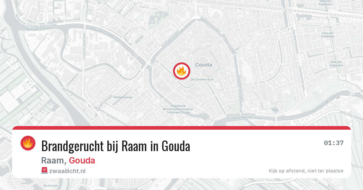 Brandgerucht bij Raam in Gouda — 26 jun 2026