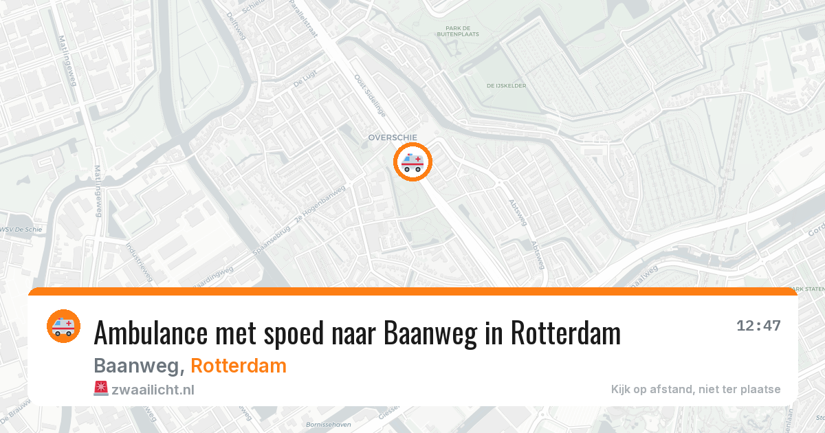 Ambulance met spoed naar Baanweg in Rotterdam — 10 aug 2026