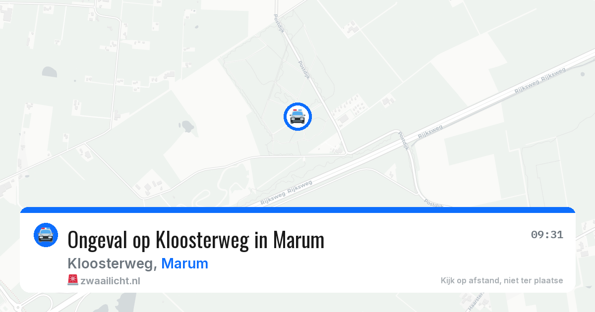 Ongeval op Kloosterweg in Marum — 31 mei 2026