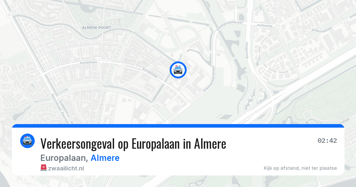 Verkeersongeval op Europalaan in Almere — 5 apr 2026