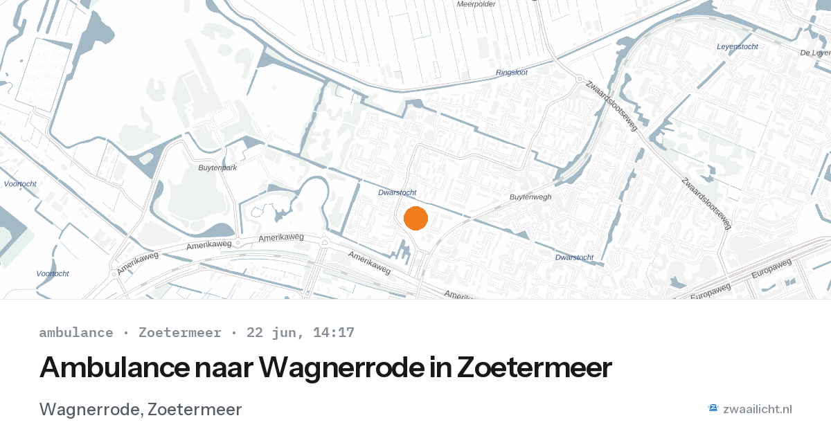 Ambulance naar Wagnerrode in Zoetermeer — 22 jun 2026