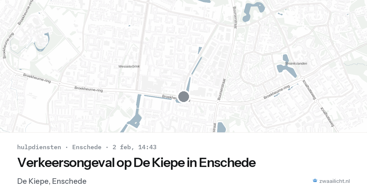 Verkeersongeval op De Kiepe in Enschede — 2 feb 2026