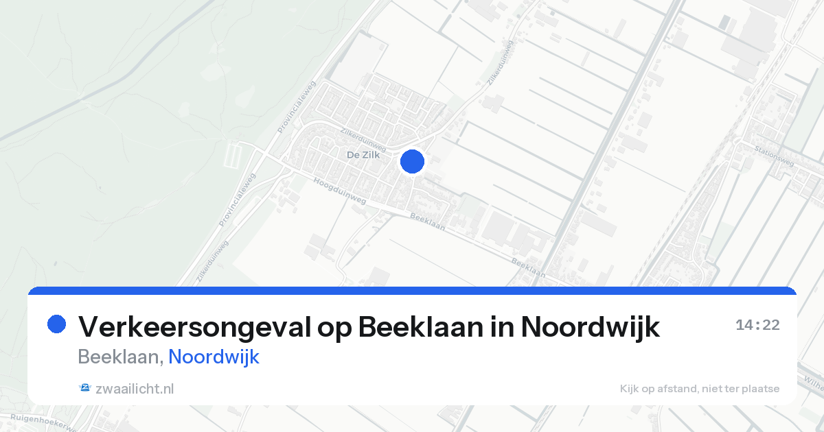 Verkeersongeval op Beeklaan in Noordwijk — 7 aug 2026