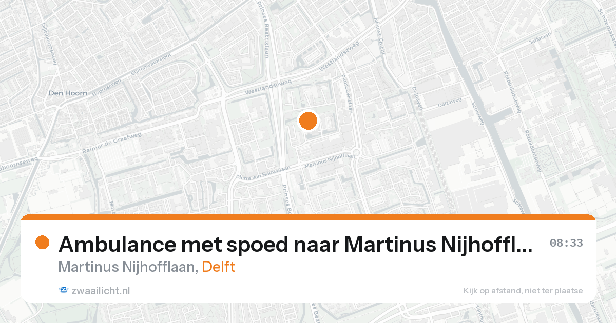 Ambulance met spoed naar Martinus Nijhofflaan in Delft — 27 mei 2026
