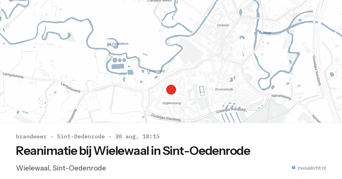 Reanimatie bij Wielewaal in Sint-Oedenrode — 30 aug 2026