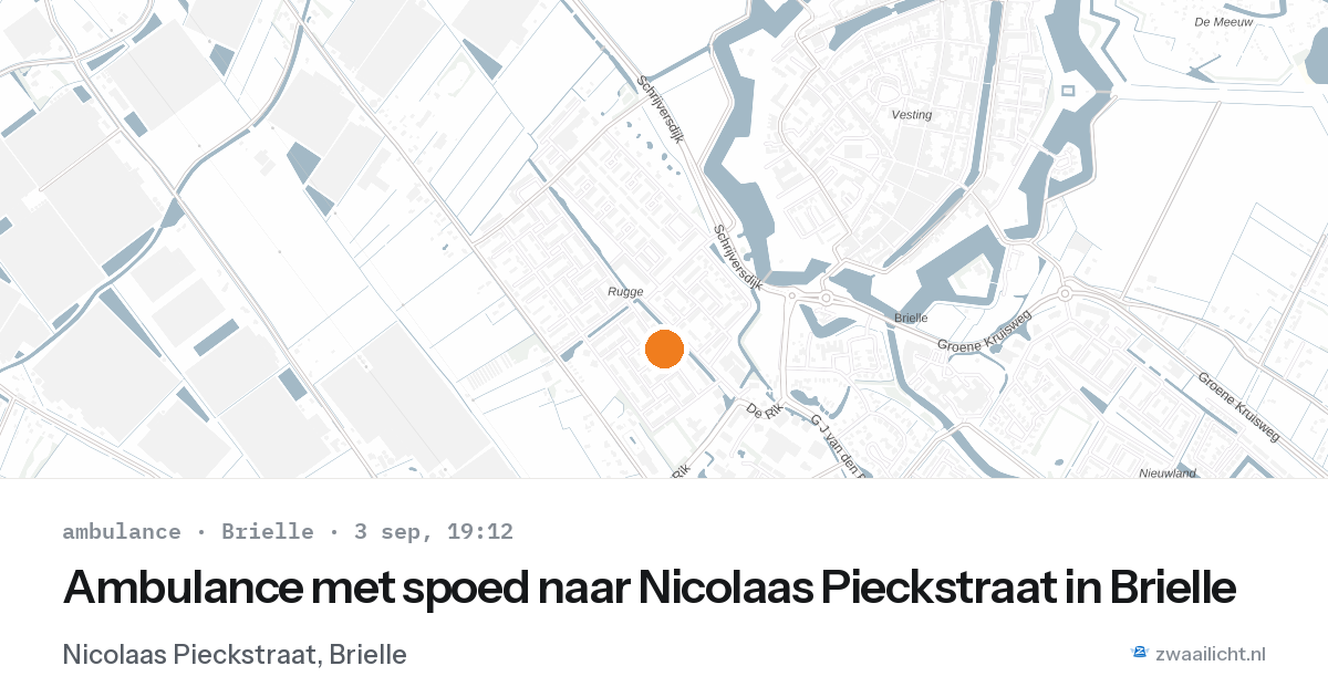 Ambulance met spoed naar Nicolaas Pieckstraat in Brielle — 3 sep 2026