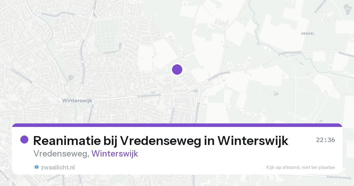 Reanimatie bij Vredenseweg in Winterswijk — 16 aug 2026