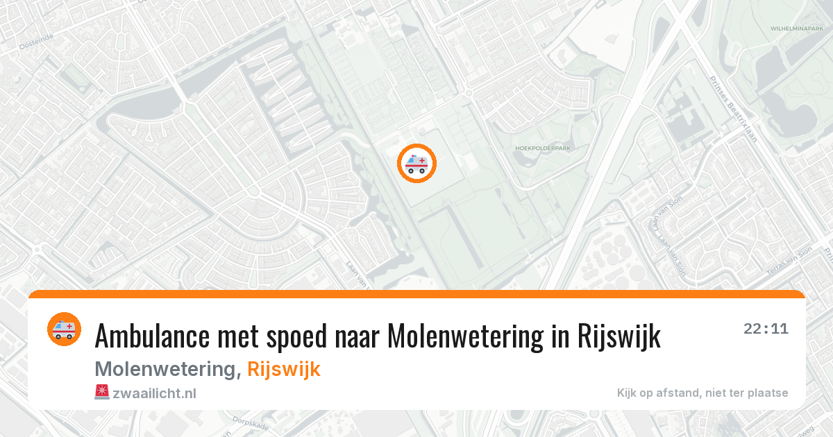 Ambulance met spoed naar Molenwetering in Rijswijk — 11 jul 2026