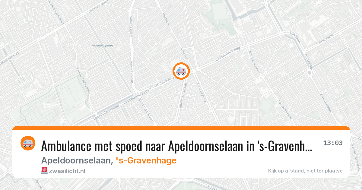 Ambulance met spoed naar Apeldoornselaan in 's-Gravenhage — 26 jun 2026