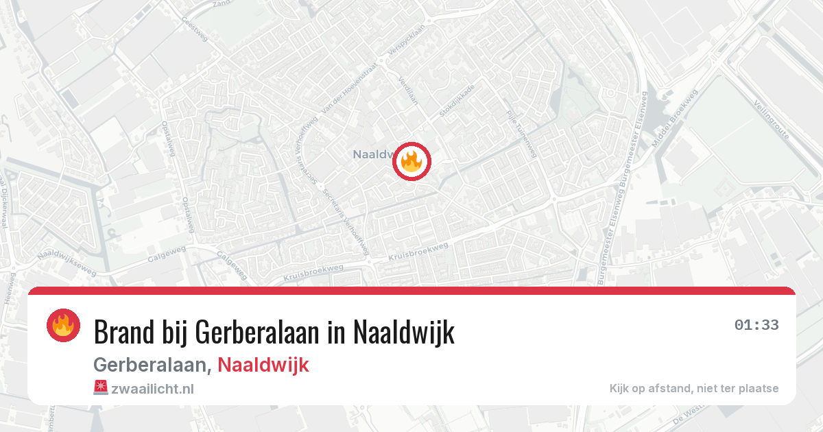 Brand bij Gerberalaan in Naaldwijk — 9 mei 2026