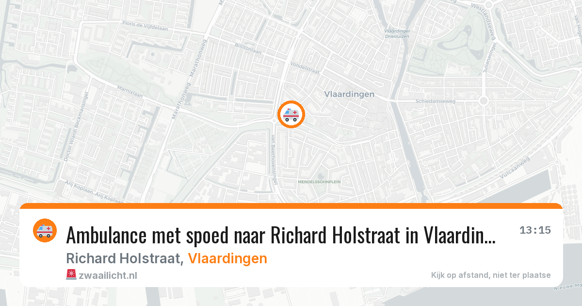 Ambulance met spoed naar Richard Holstraat in Vlaardingen — 2 aug 2026