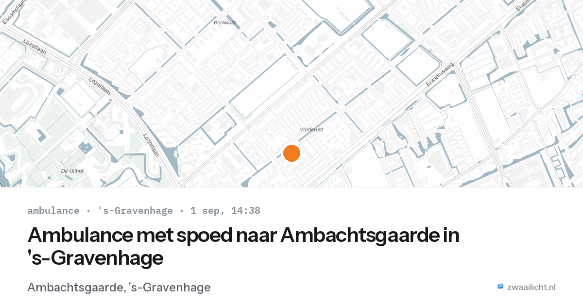 Ambulance met spoed naar Ambachtsgaarde in 's-Gravenhage — 1 sep 2026