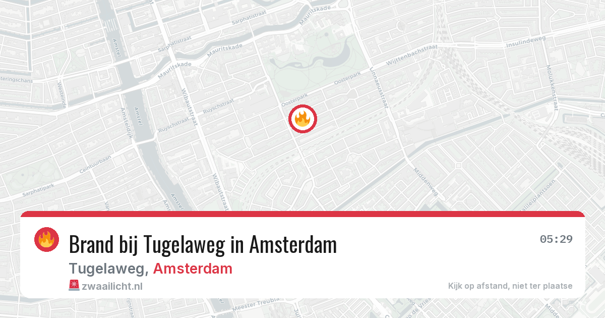Brand bij Tugelaweg in Amsterdam — 12 aug 2026
