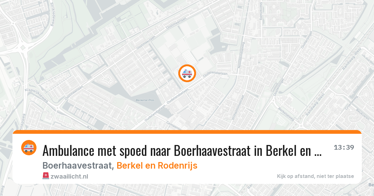 Ambulance met spoed naar Boerhaavestraat in Berkel en Rodenrijs — 7 jul 2026
