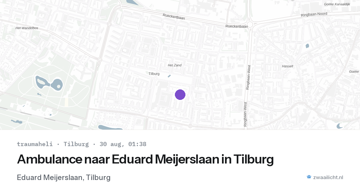 Ambulance naar Eduard Meijerslaan in Tilburg — 29 aug 2026