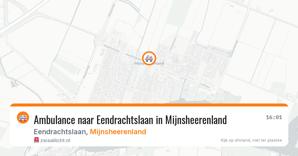 Ambulance naar Eendrachtslaan in Mijnsheerenland — 25 jun 2026