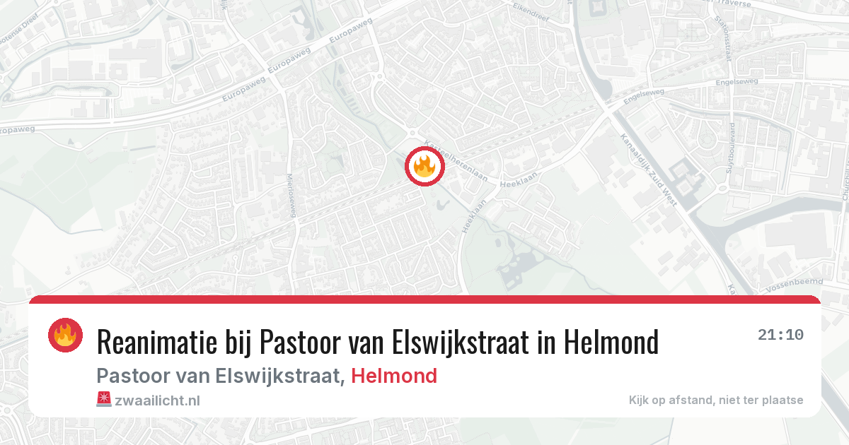 Reanimatie bij Pastoor van Elswijkstraat in Helmond — 7 jun 2026