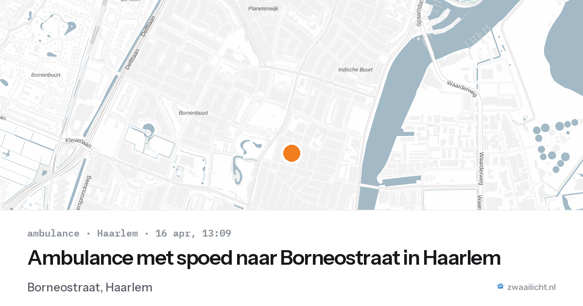 Ambulance met spoed naar Borneostraat in Haarlem — 16 apr 2026
