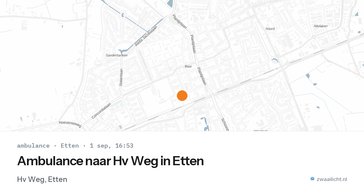 Ambulance naar Hv Weg in Etten — 1 sep 2026