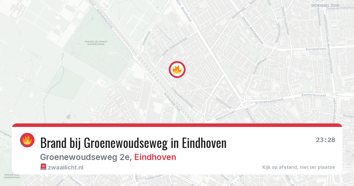 Brand bij Groenewoudseweg in Eindhoven — 8 jul 2026